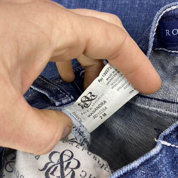 Rock & Republic Women's Kasandra Bootcut Jeans Size 2M Zipper Fly Mid Rise - Picture 5 of 6